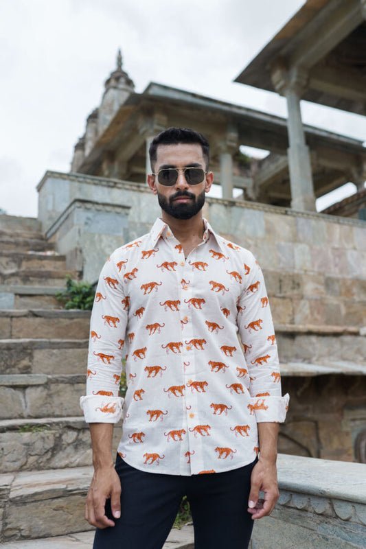Lion BlockPrinted mens Shirt