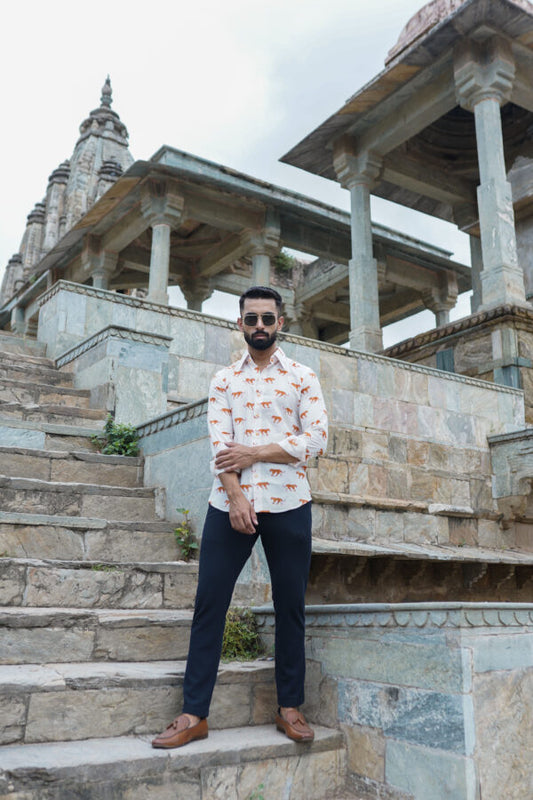 Lion BlockPrinted mens Shirt