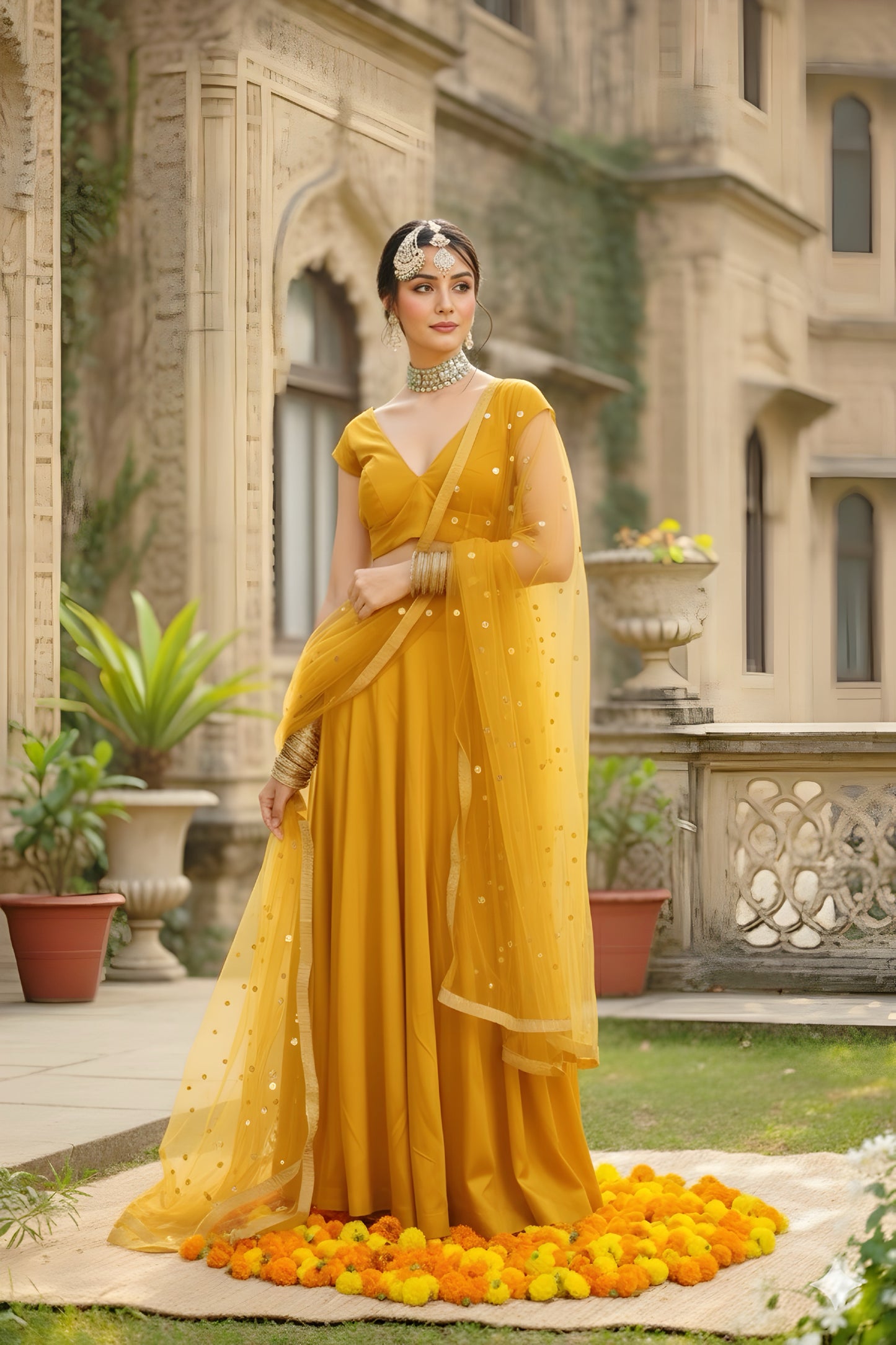 The Golden Hour Lengha