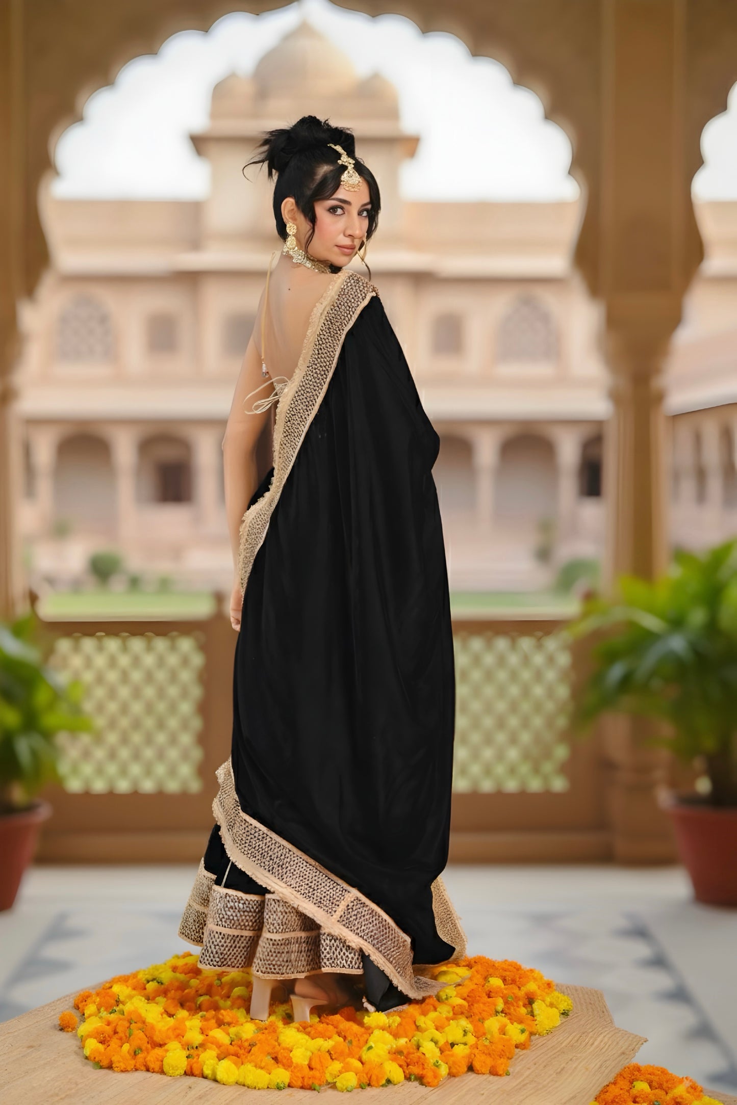 Black -Golden Lengha Set