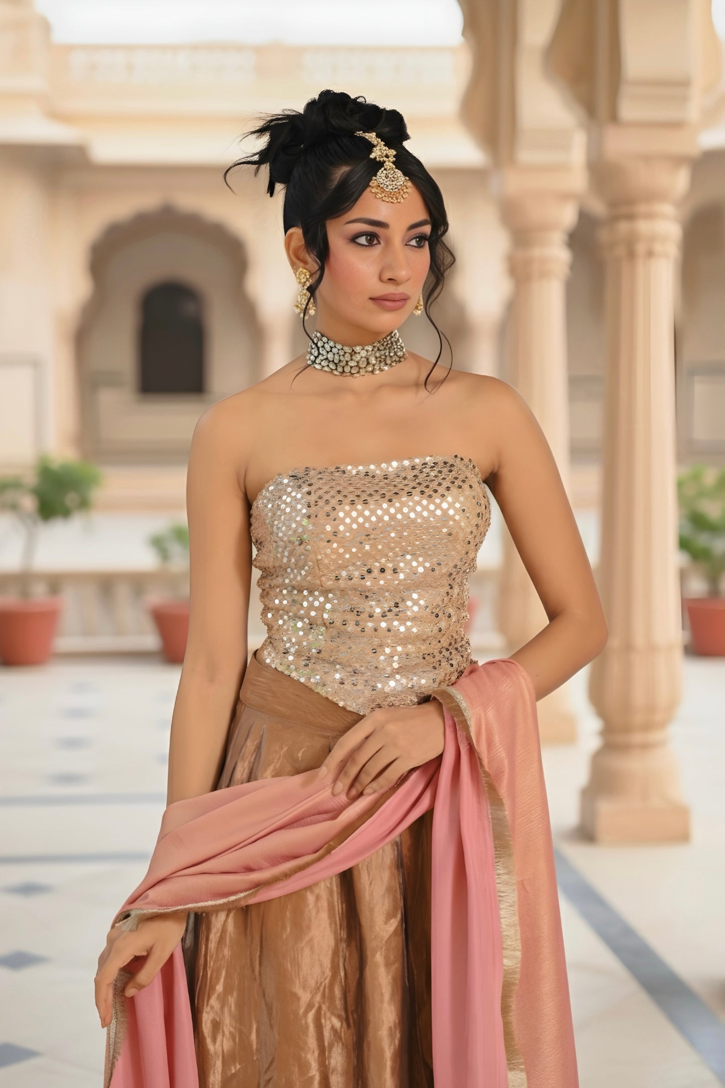 Shimmering Skirt Set