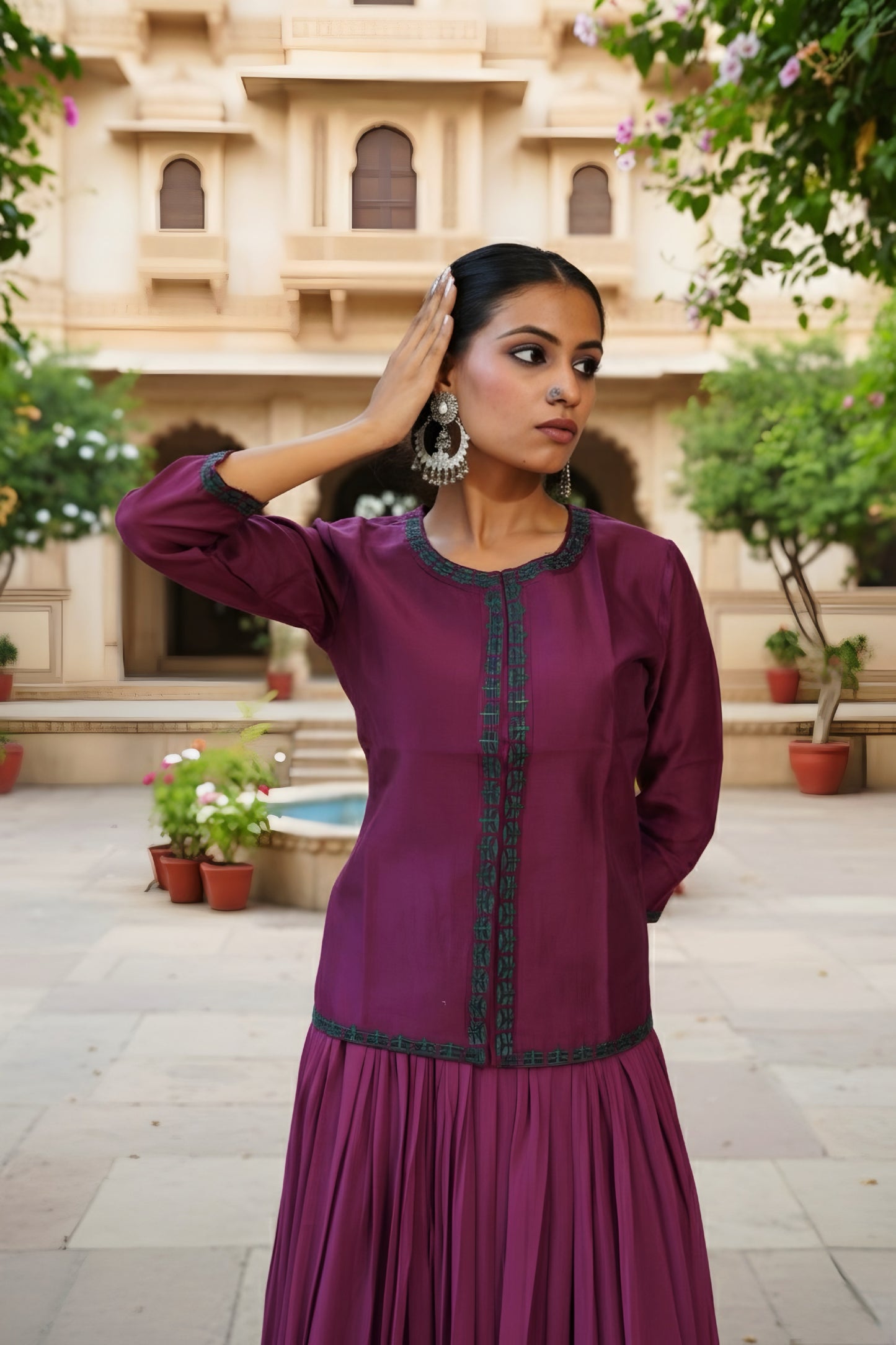 Magnolia Skirt Set in Deep Purple