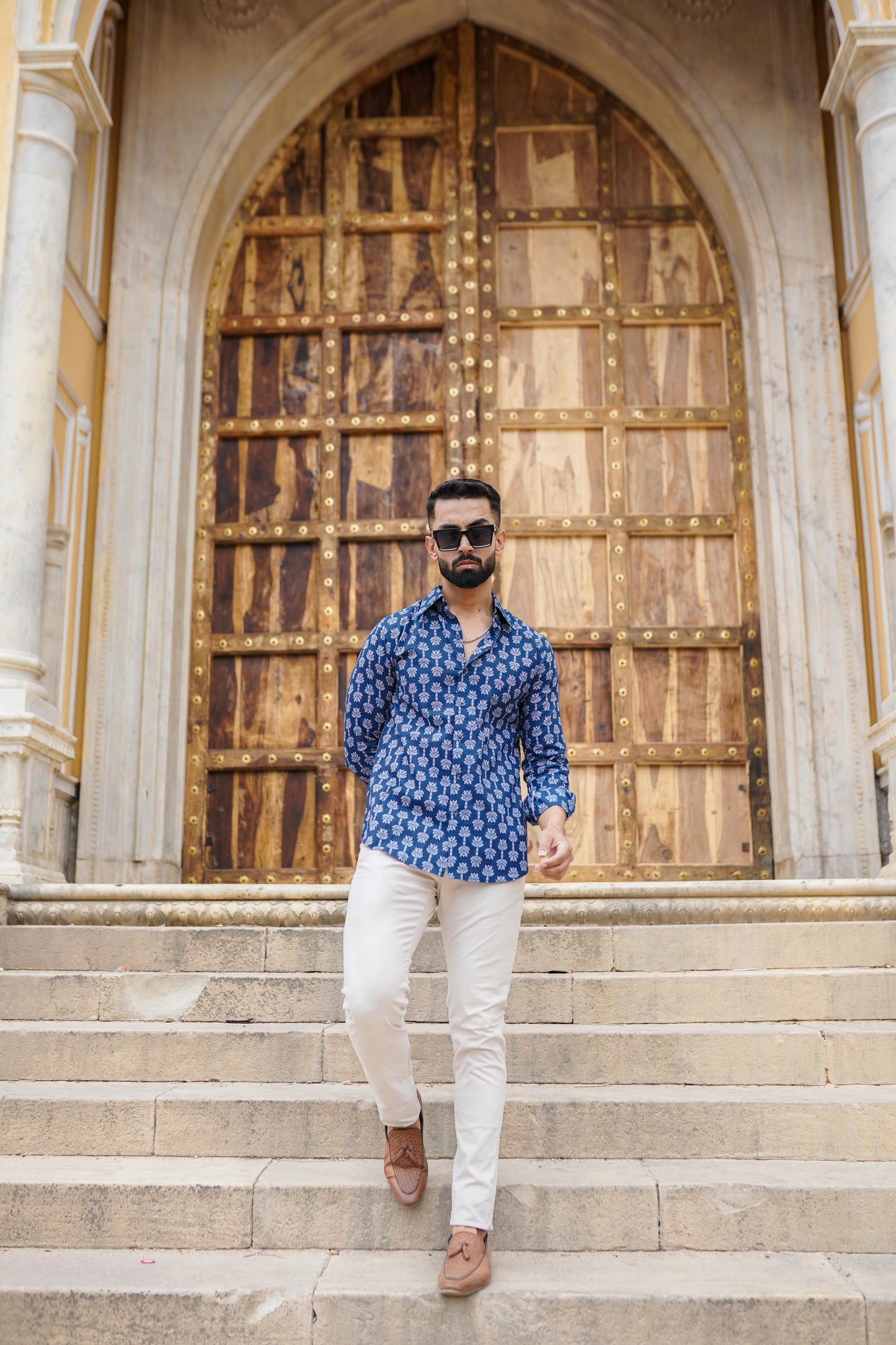 Hand Block Printed mens shirt