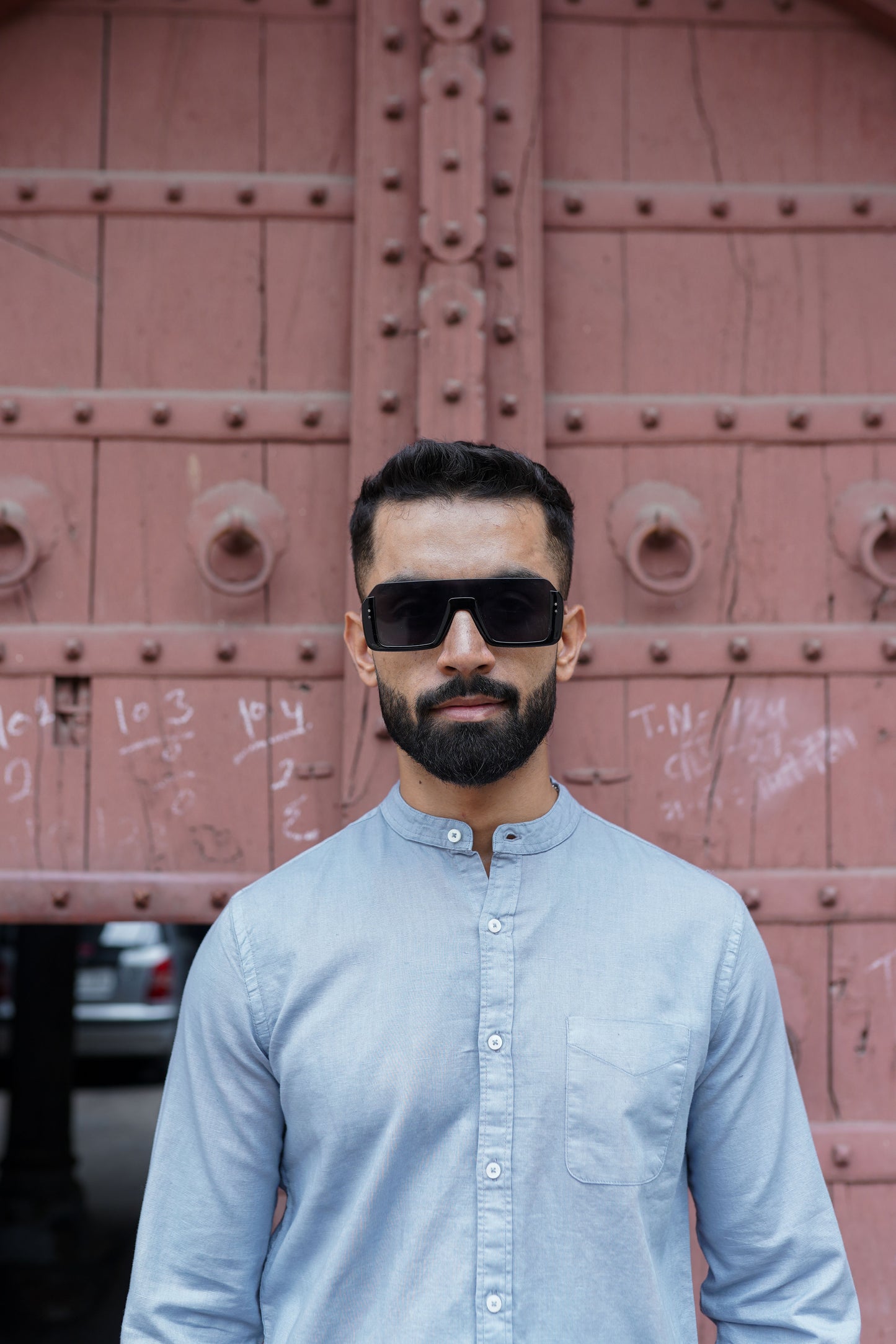 The Classic Mandarin sky Blue Collar Shirt