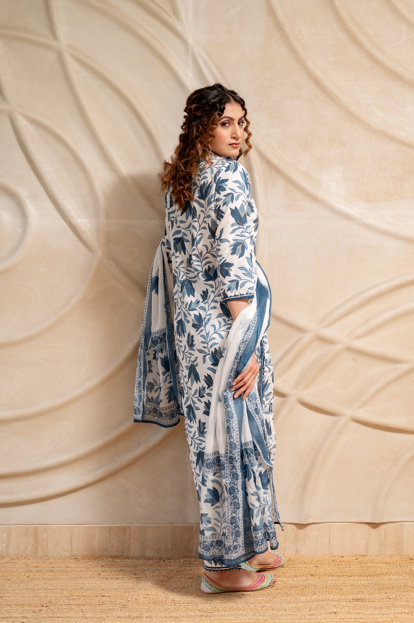 Indigo Floral Blue Suit Set (Set of 3)