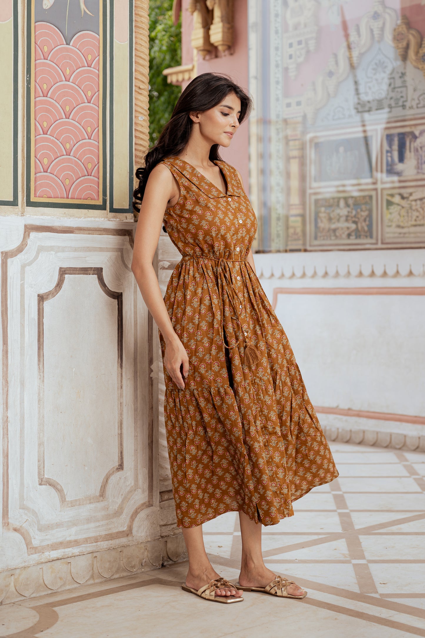 Autumn Bloom Midi Dress