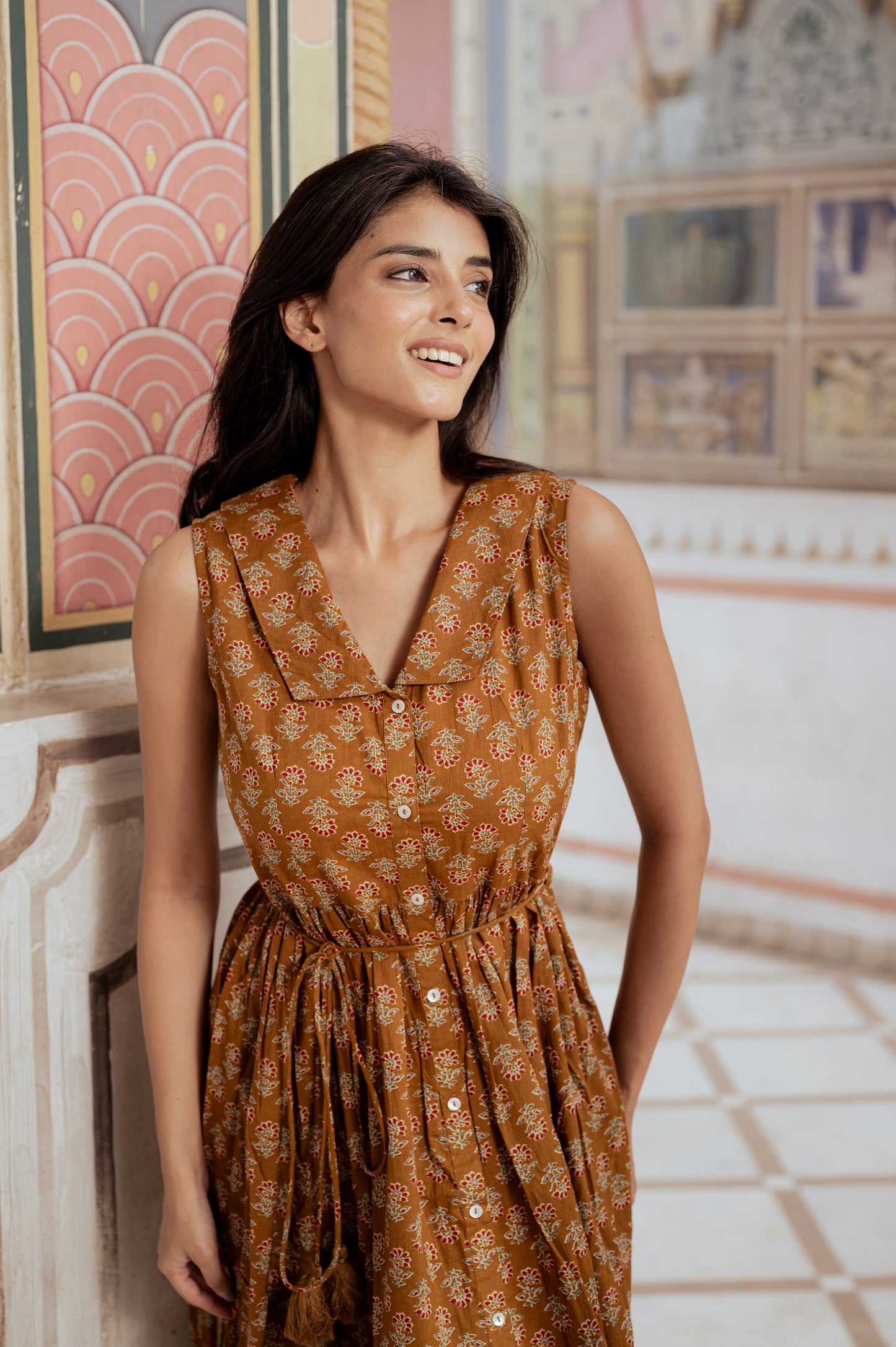 Autumn Bloom Midi Dress