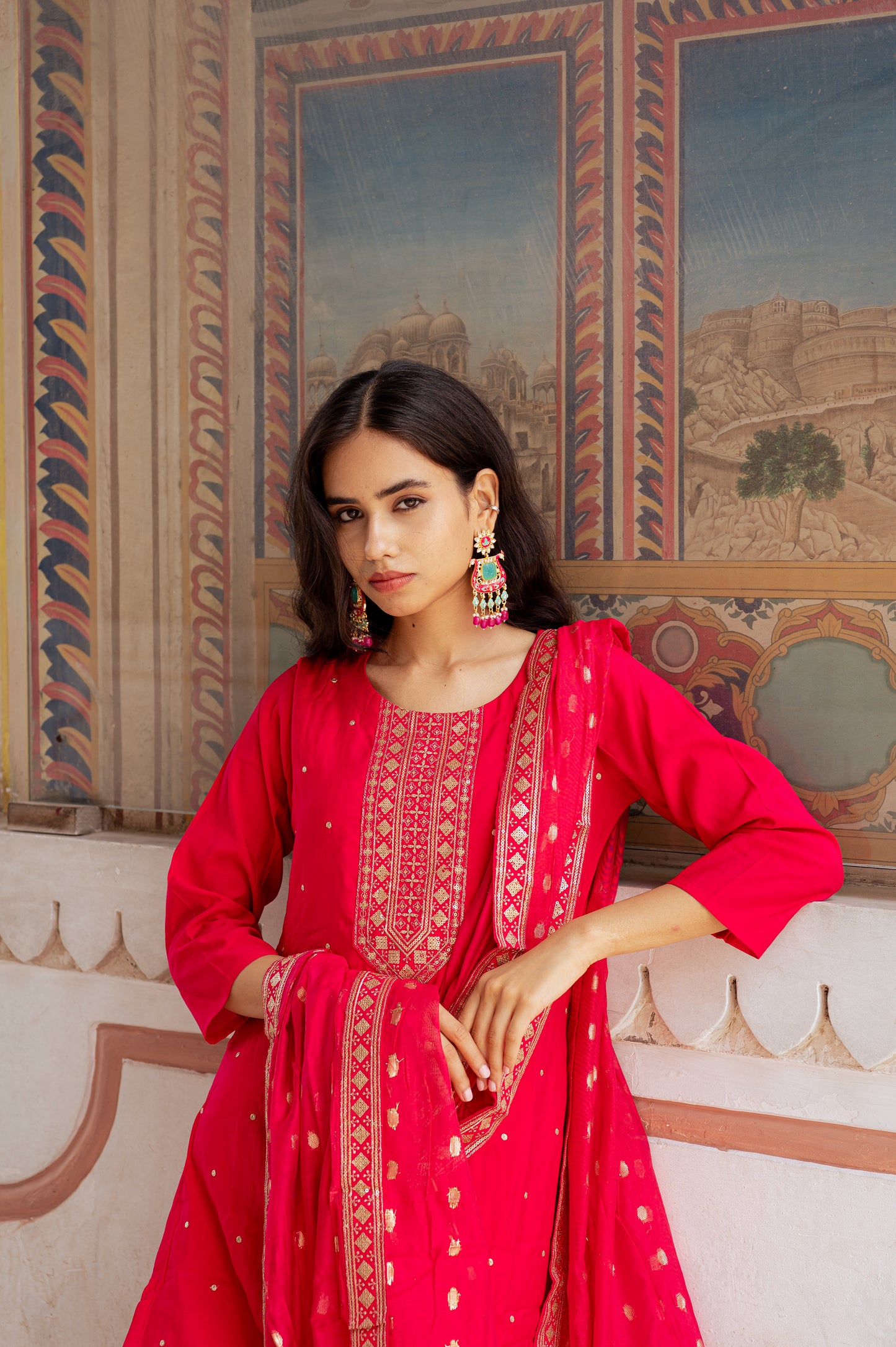 Scarlet Grace Kurta Set with Dupatta