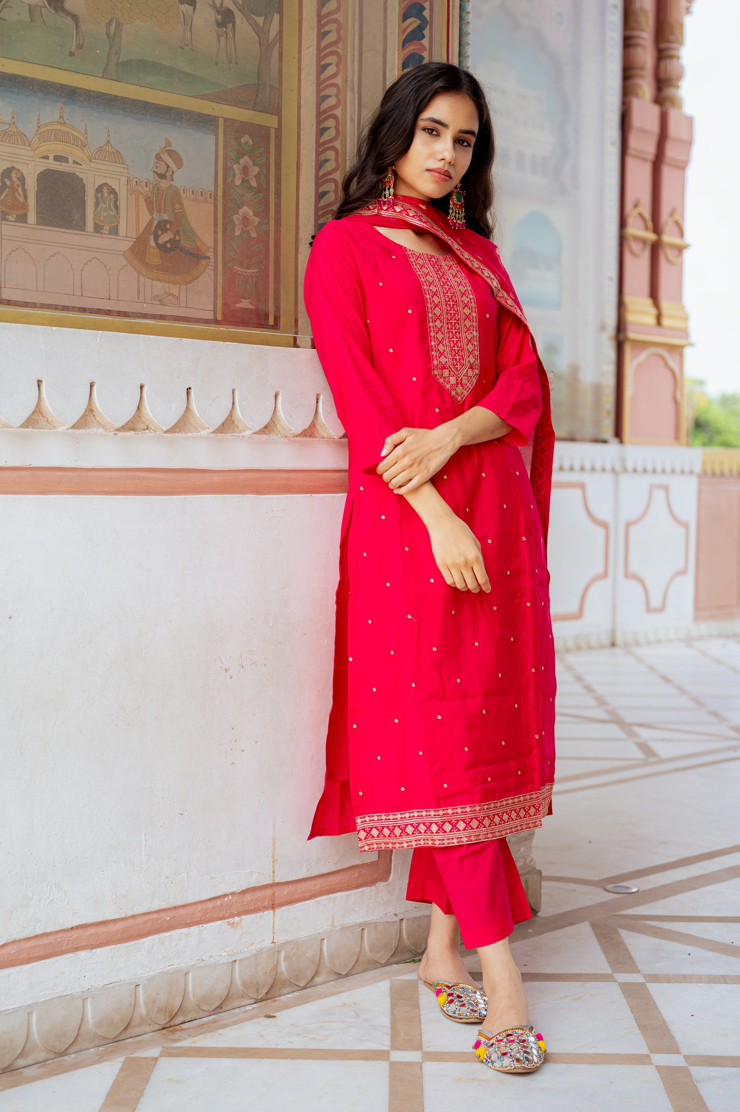 Scarlet Grace Kurta Set with Dupatta