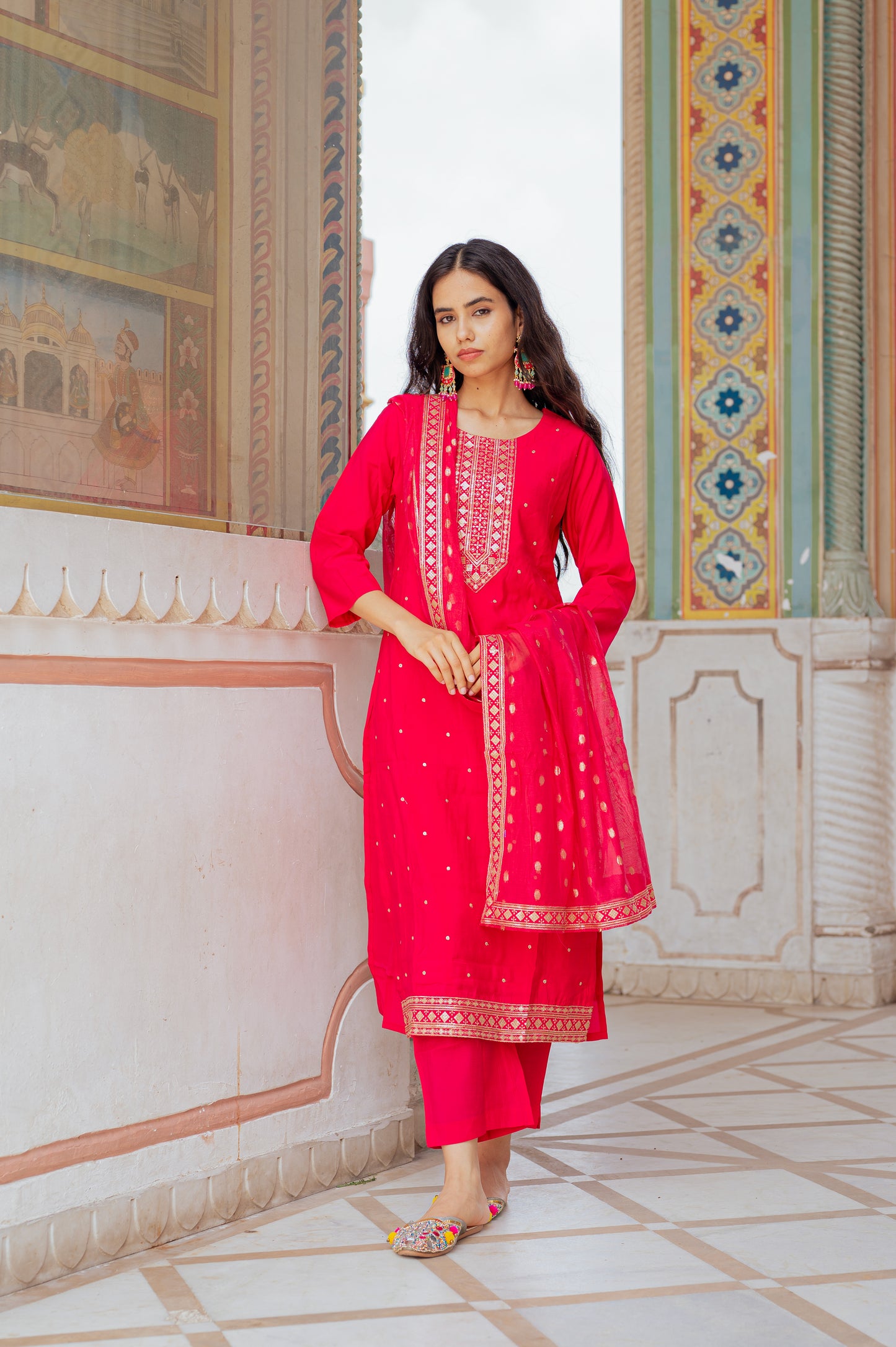 Scarlet Grace Kurta Set with Dupatta