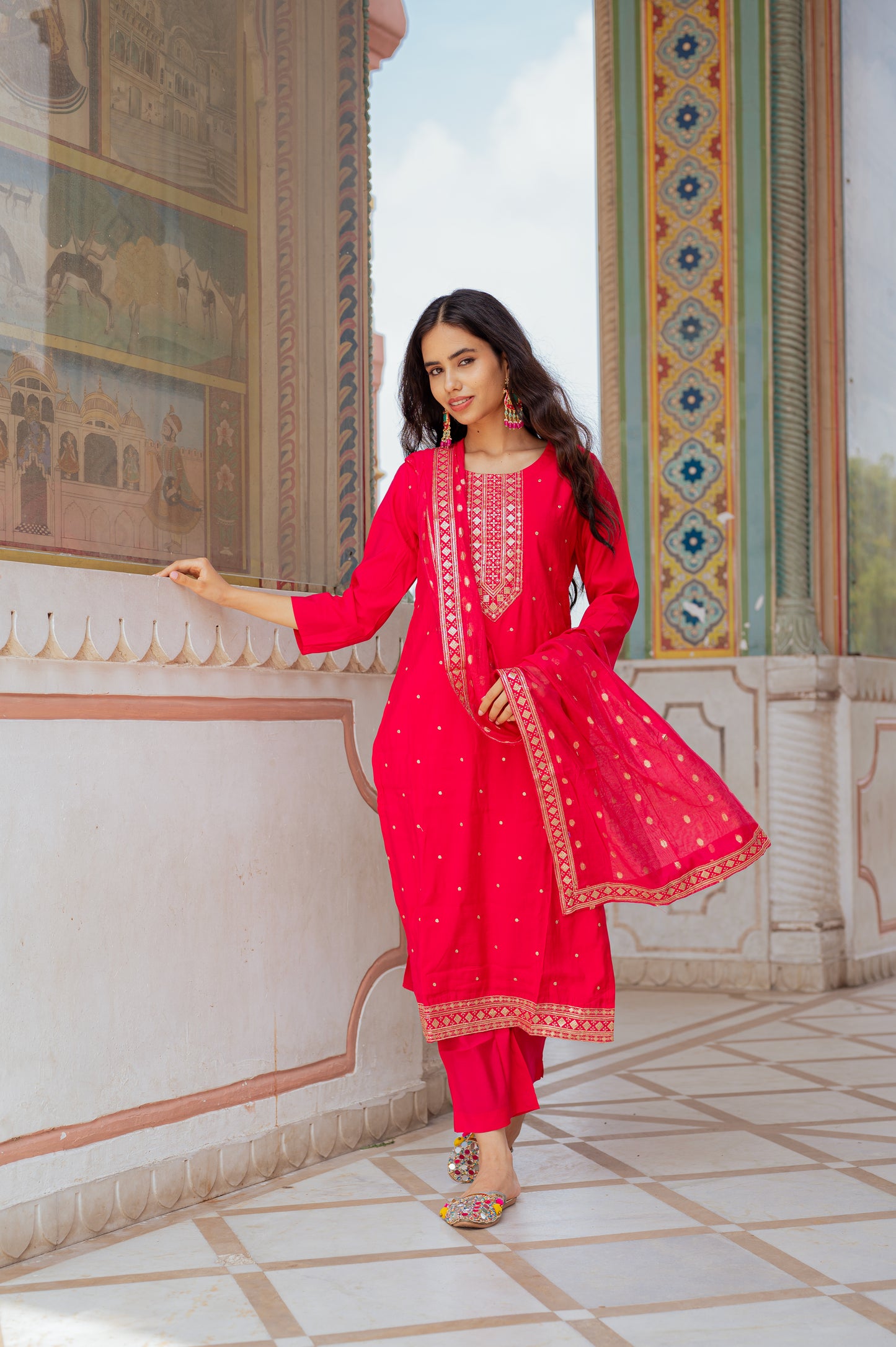 Scarlet Grace Kurta Set with Dupatta