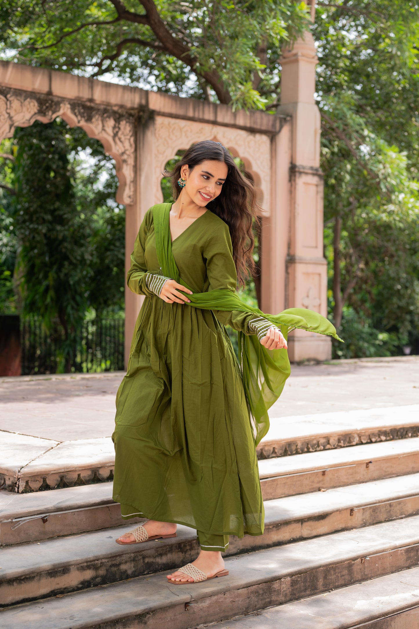 Olive Grace Anarkali Set