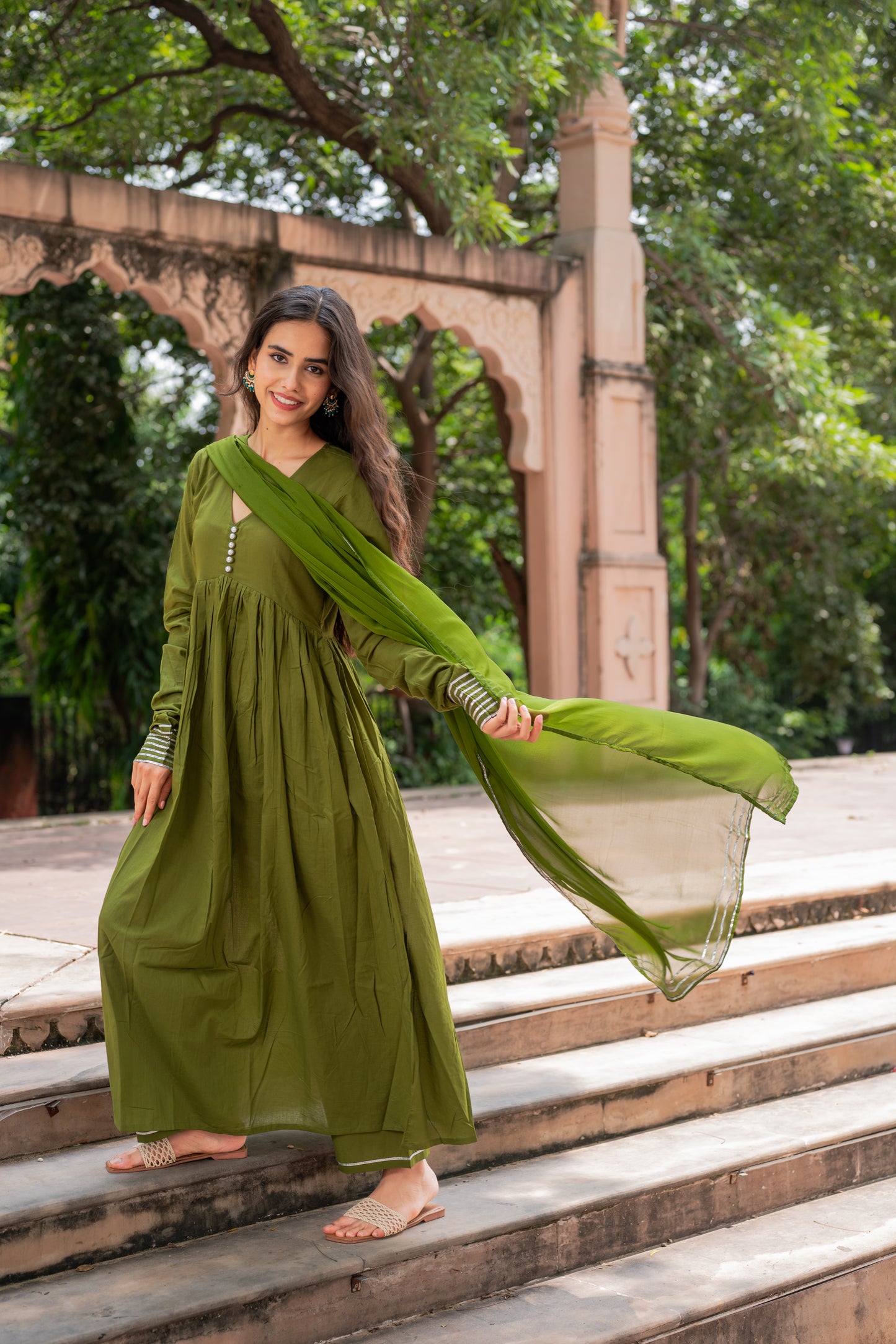 Olive Grace Anarkali Set
