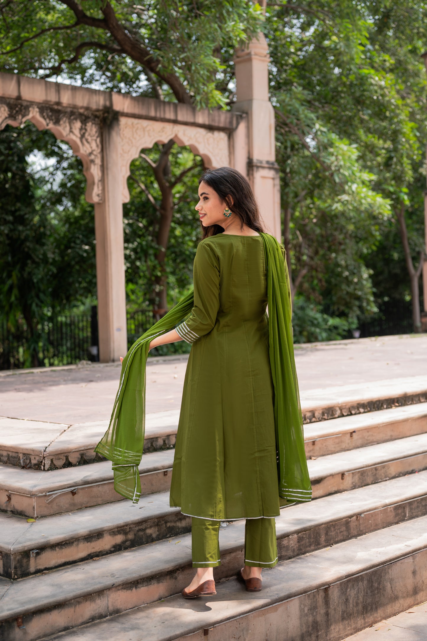Olive Grace Anarkali Set