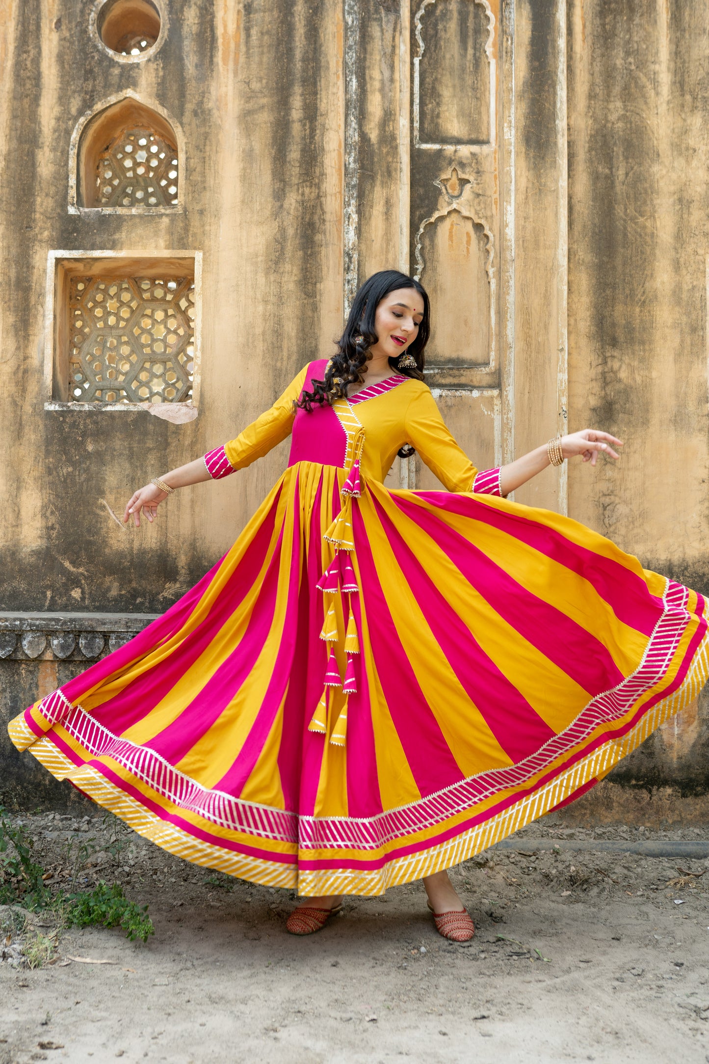 Two Tone Anarkali Suit Set