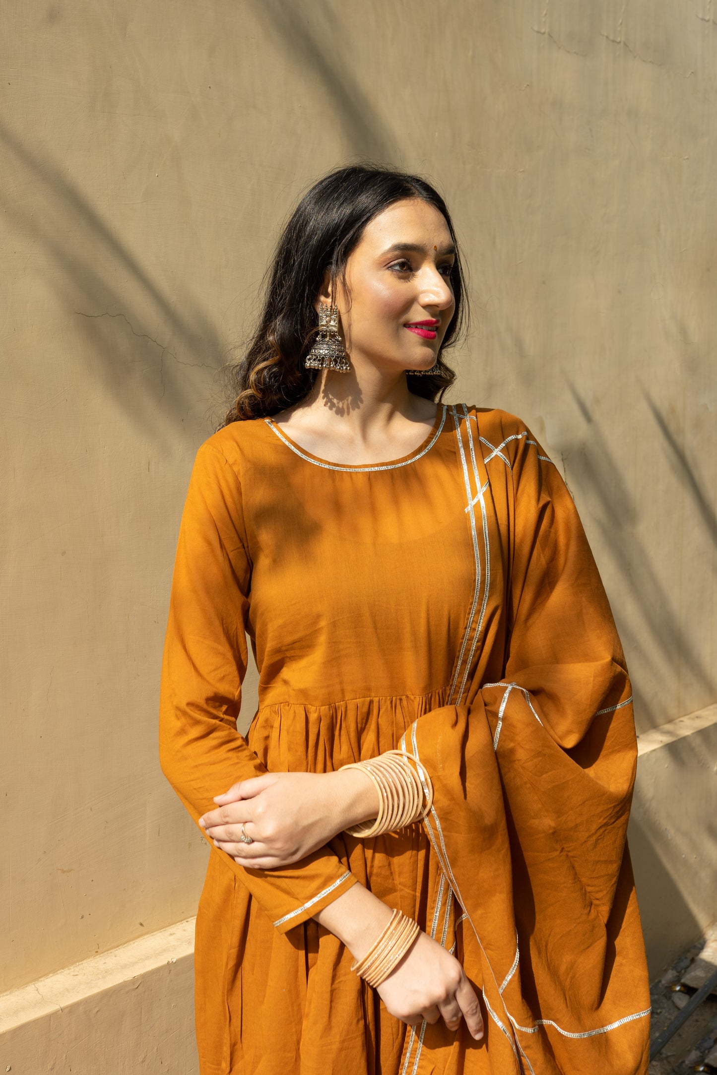 Rust Brown Cotton Suit set ( Set of 3)