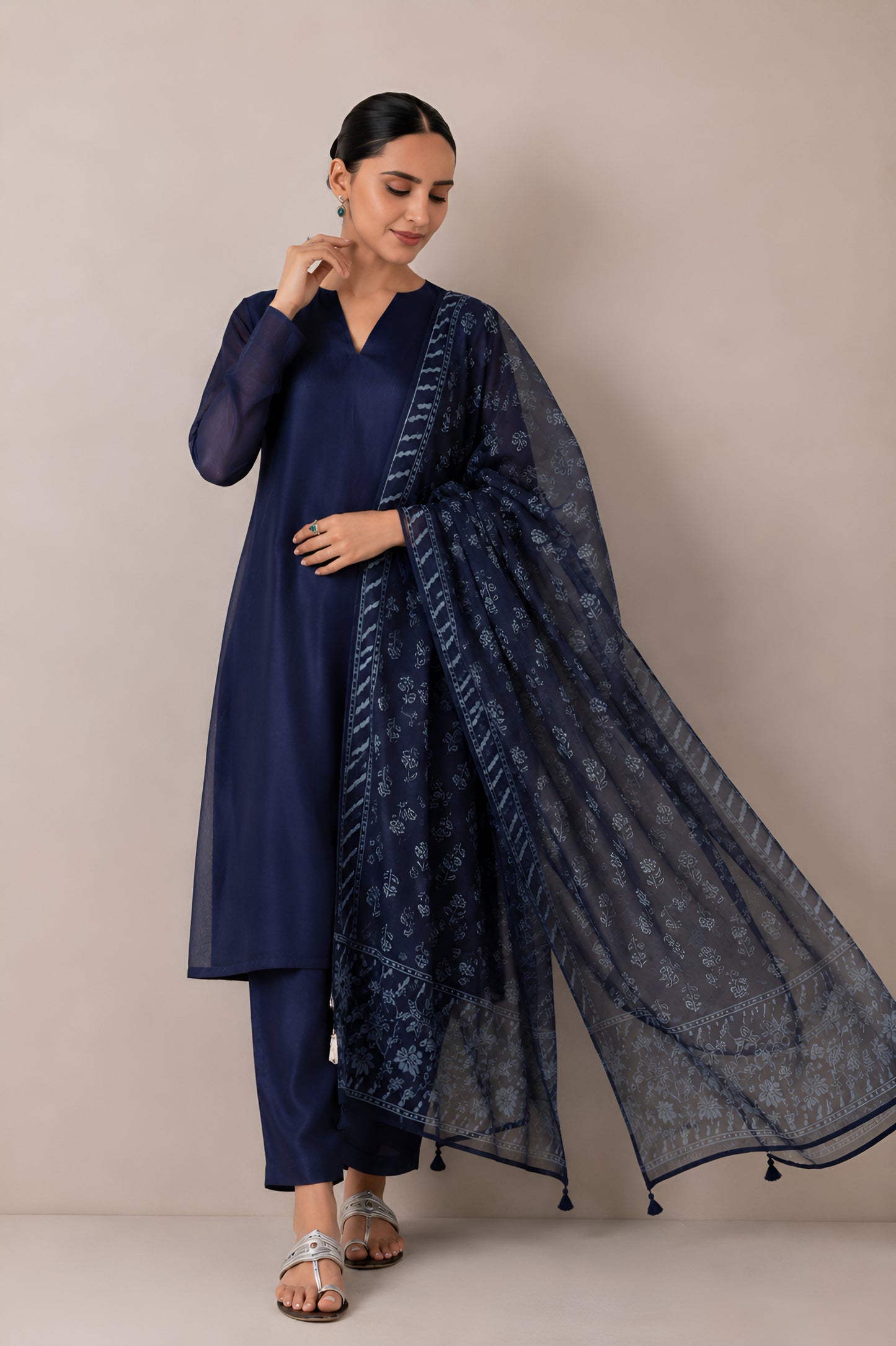 Midnight Noor Chanderi Suit Set