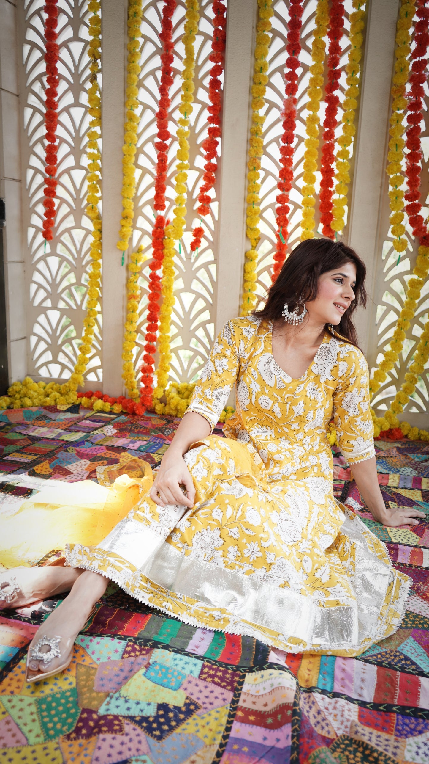 Yellow Floral Suit Set