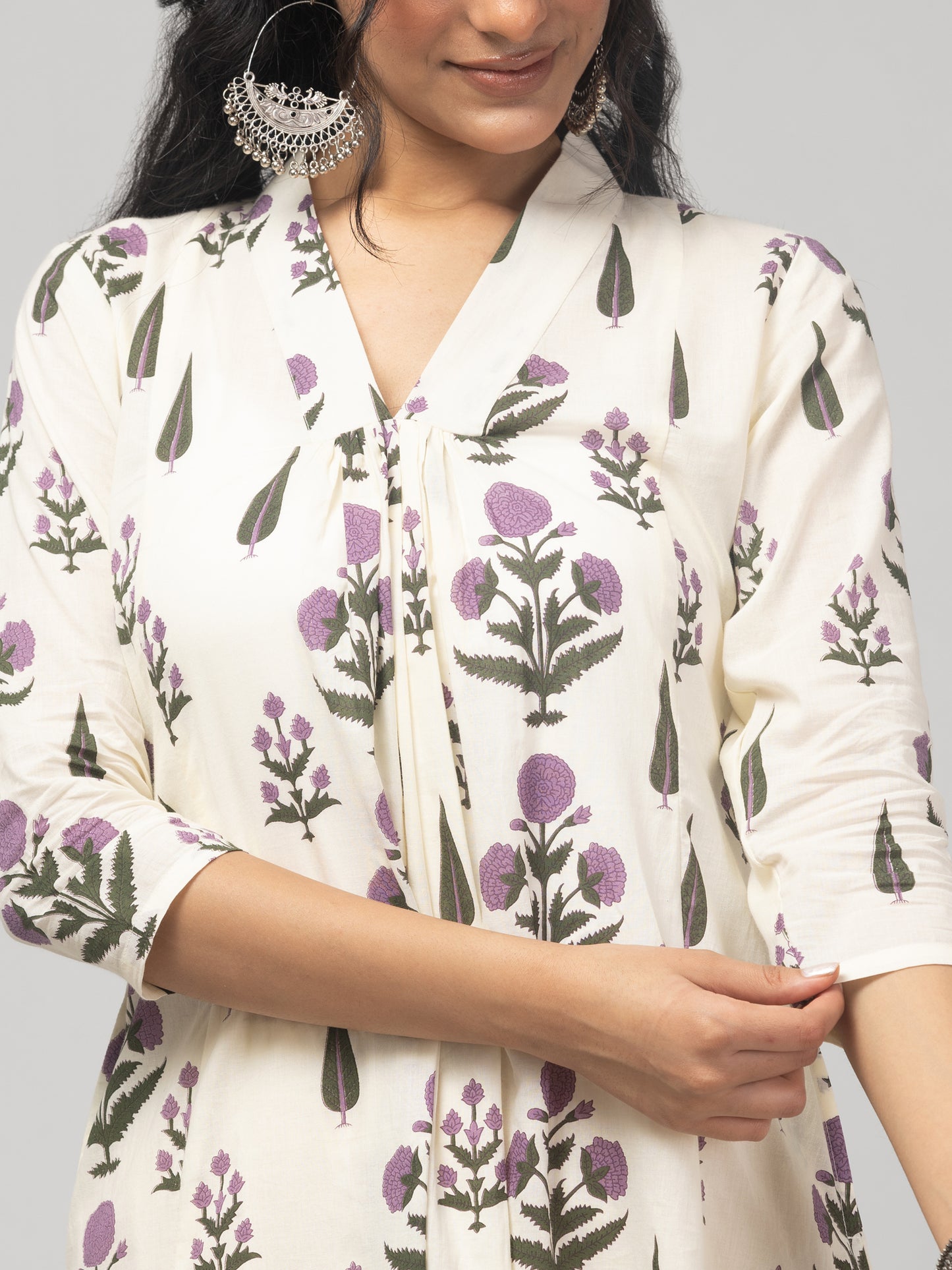 Shop designer kurta sets for women in ivory color