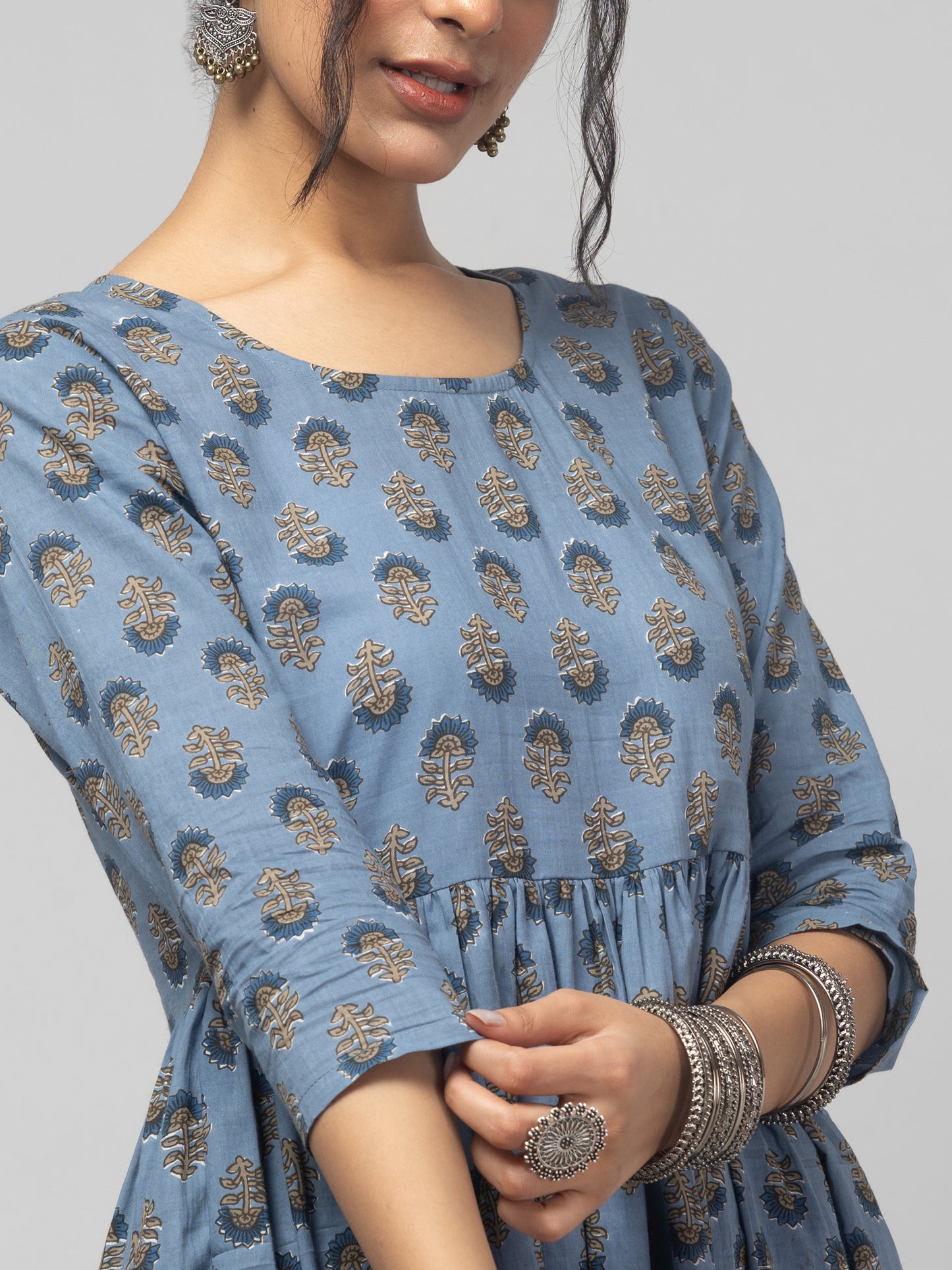 Shop kurti set for women blue designer