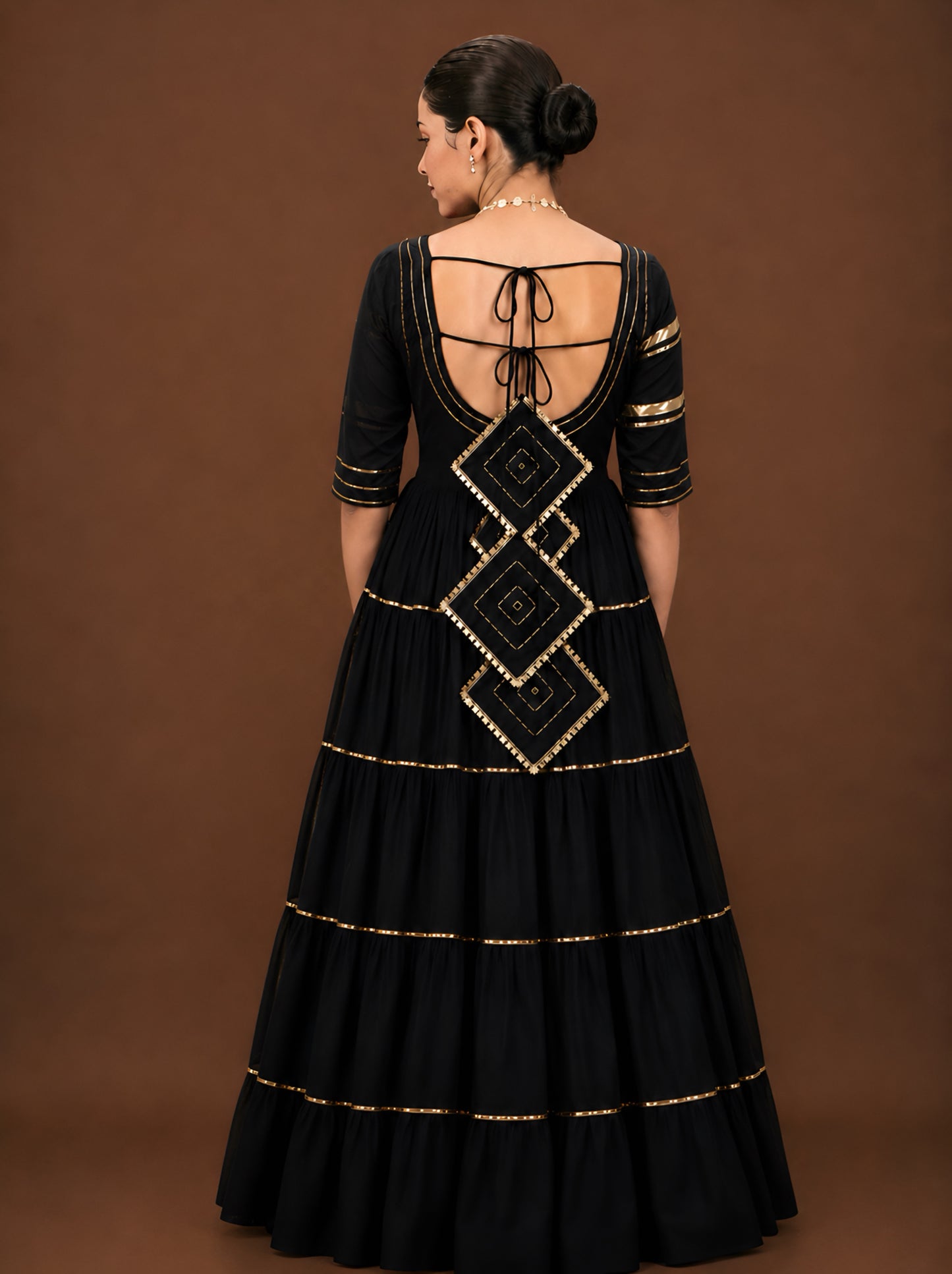 Noir Grace Tiered Anarkali Suit Set