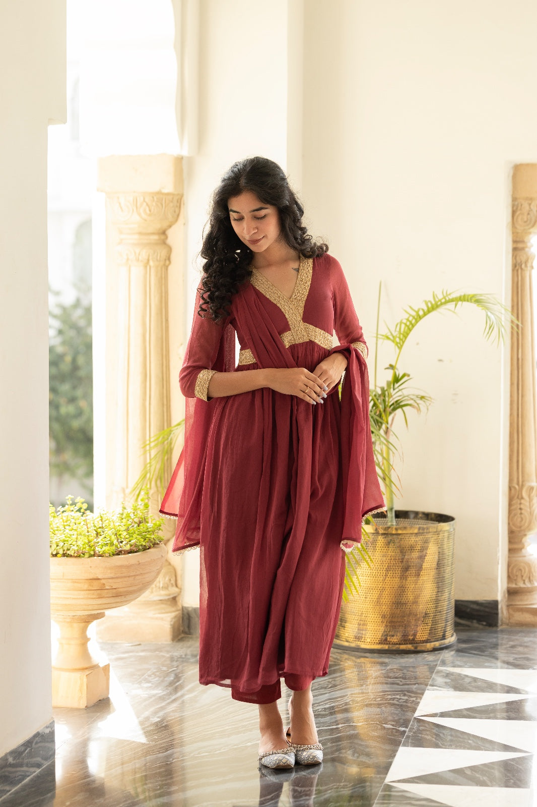 Anarkali Suit Set With Gotta Work