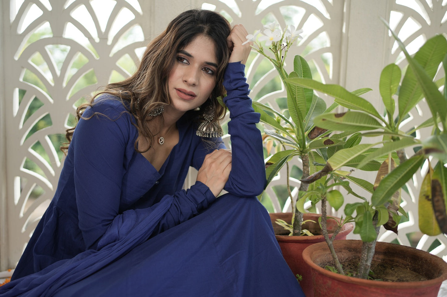 Blue Anarkali Suit Set