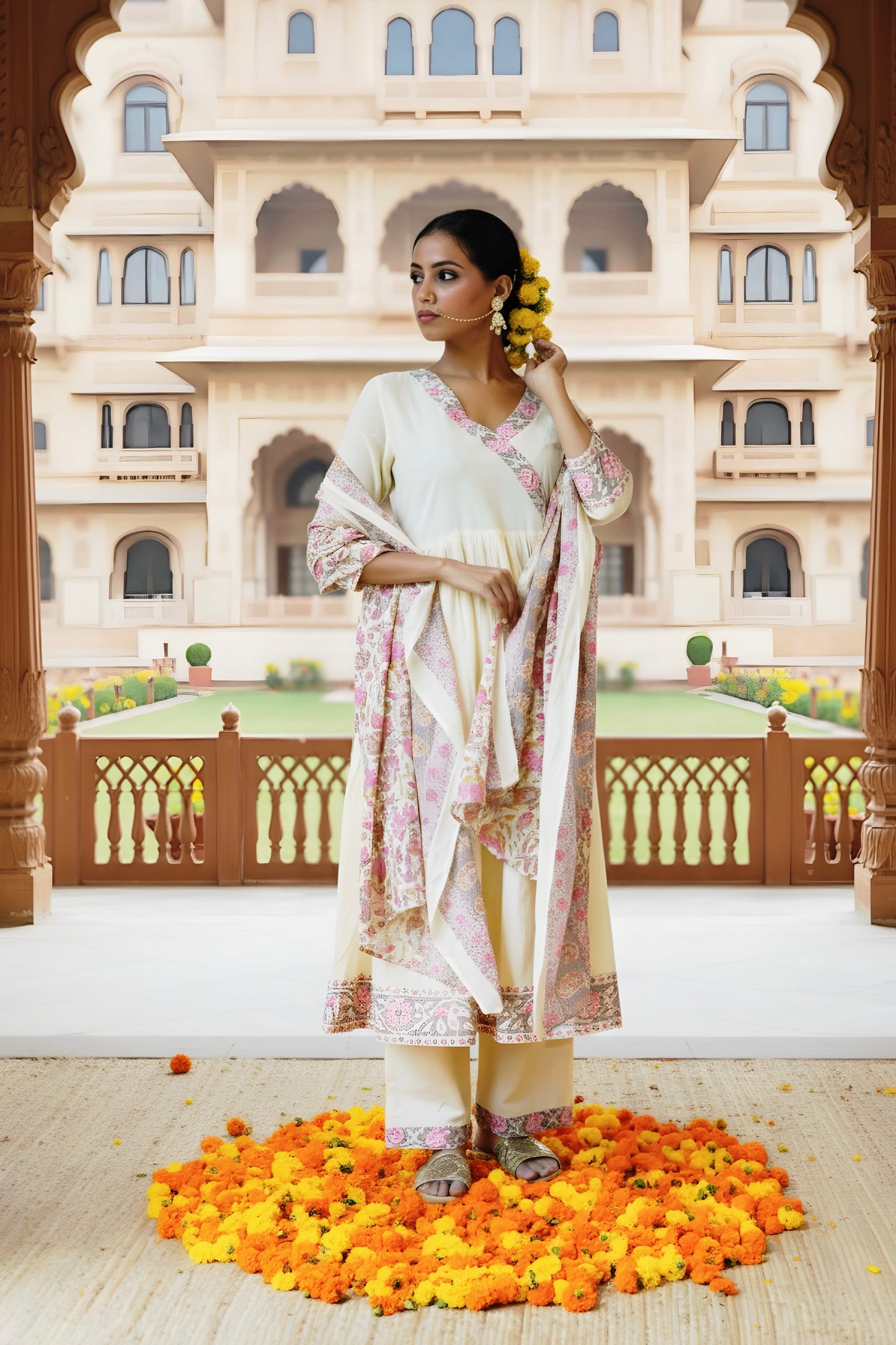 Ivory Gulnaz Suit Set