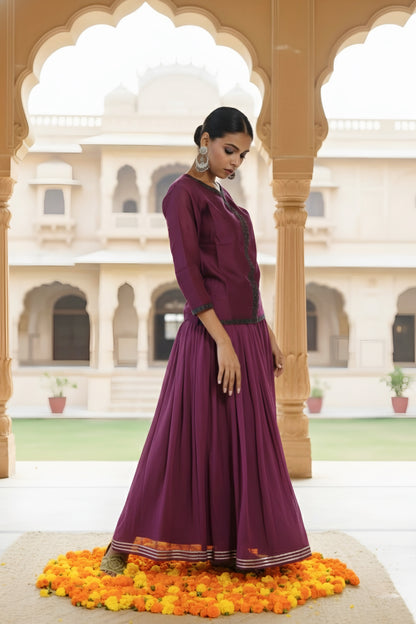 Magnolia Skirt Set in Deep Purple