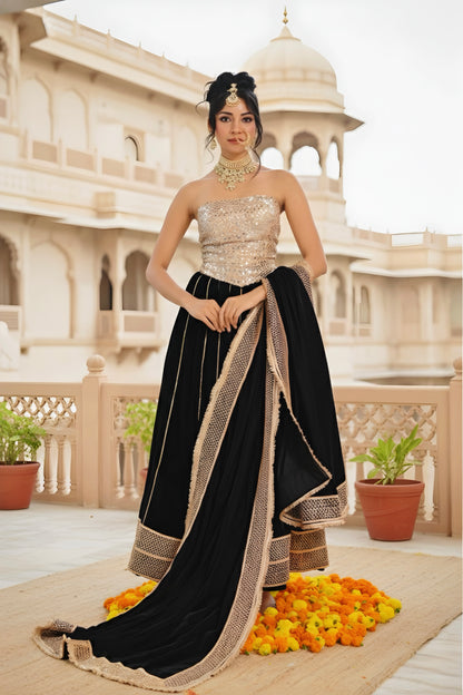 Black -Golden Lengha Set