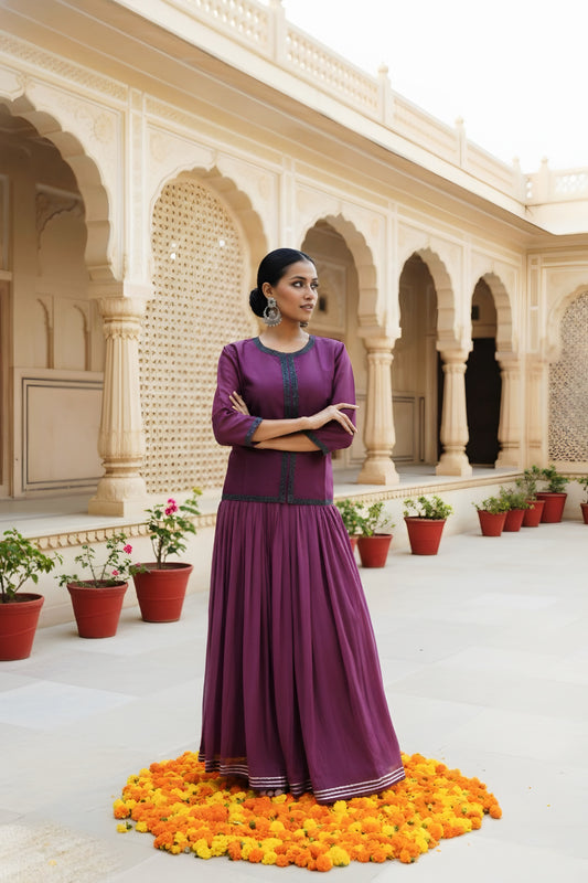Magnolia Skirt Set in Deep Purple