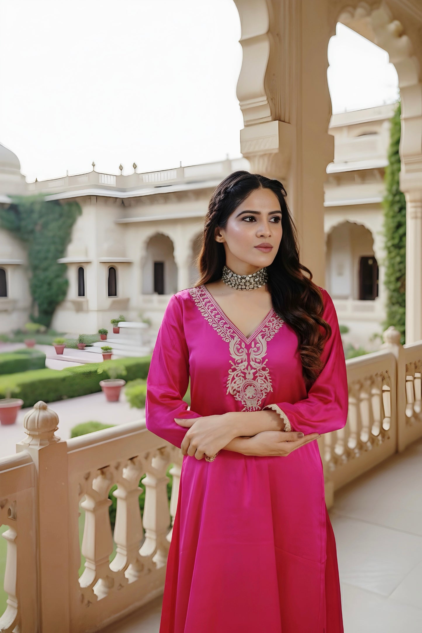 Gulabi Noor Kurti Set