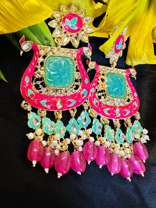 Polki & beads embellished Jhumki