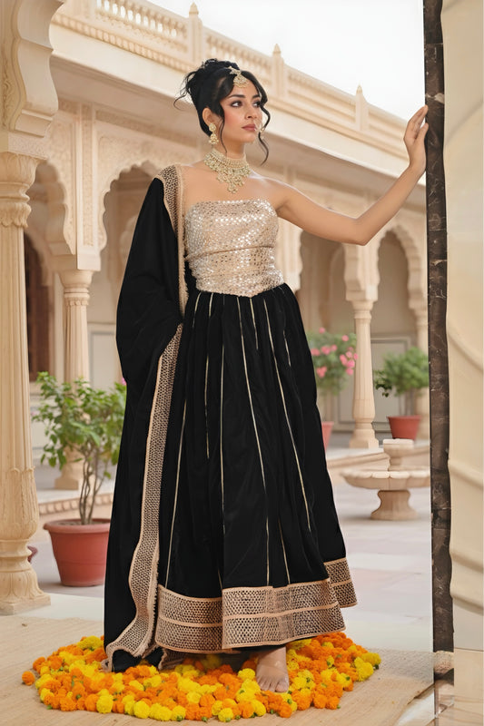Black -Golden Lengha Set