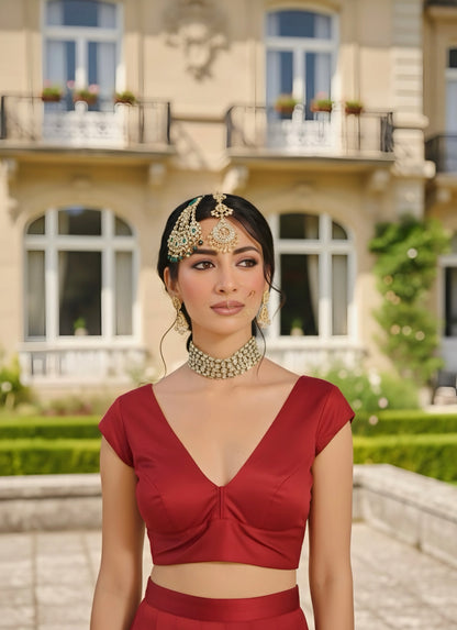 Scarlet Ruby red lengha