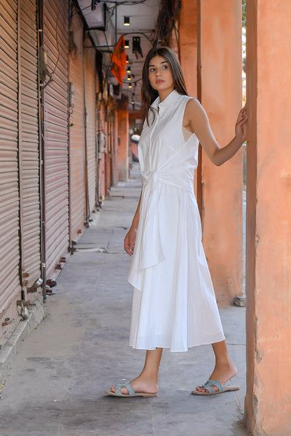 Button down shirt dress with belt