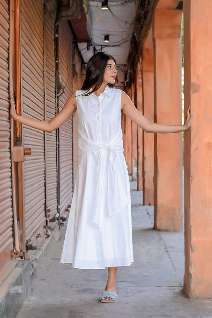 Button down shirt dress with belt