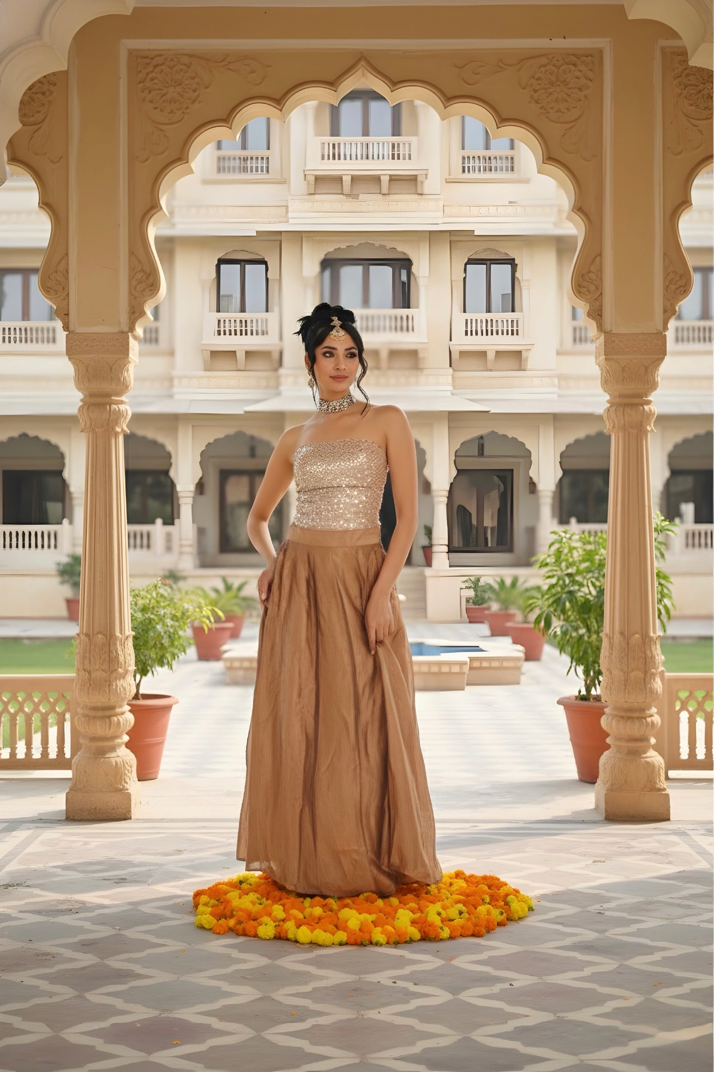 Shimmering Skirt Set