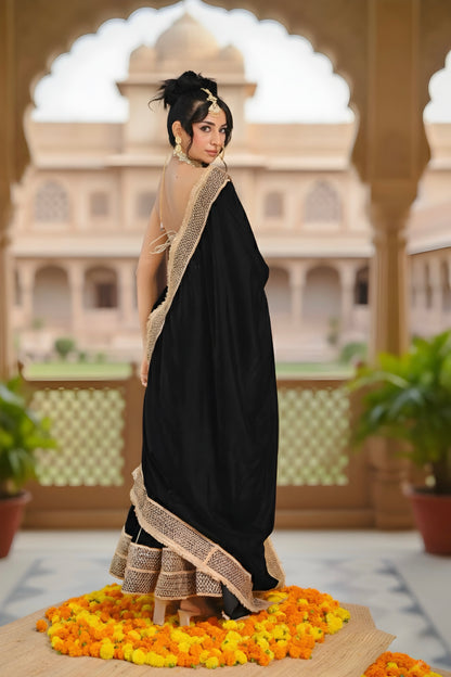 Black -Golden Lengha Set