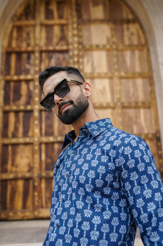 Hand Block Printed mens shirt