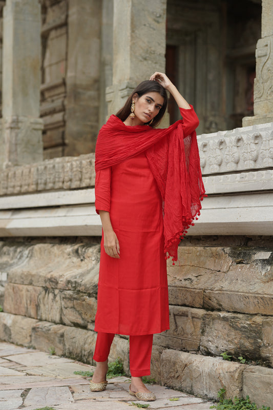 Scarlet Red Suit Set