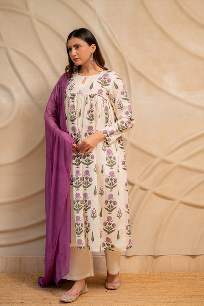 Elegant Floral Printed Suit Set
