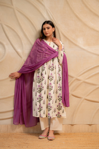 Elegant Floral Printed Suit Set