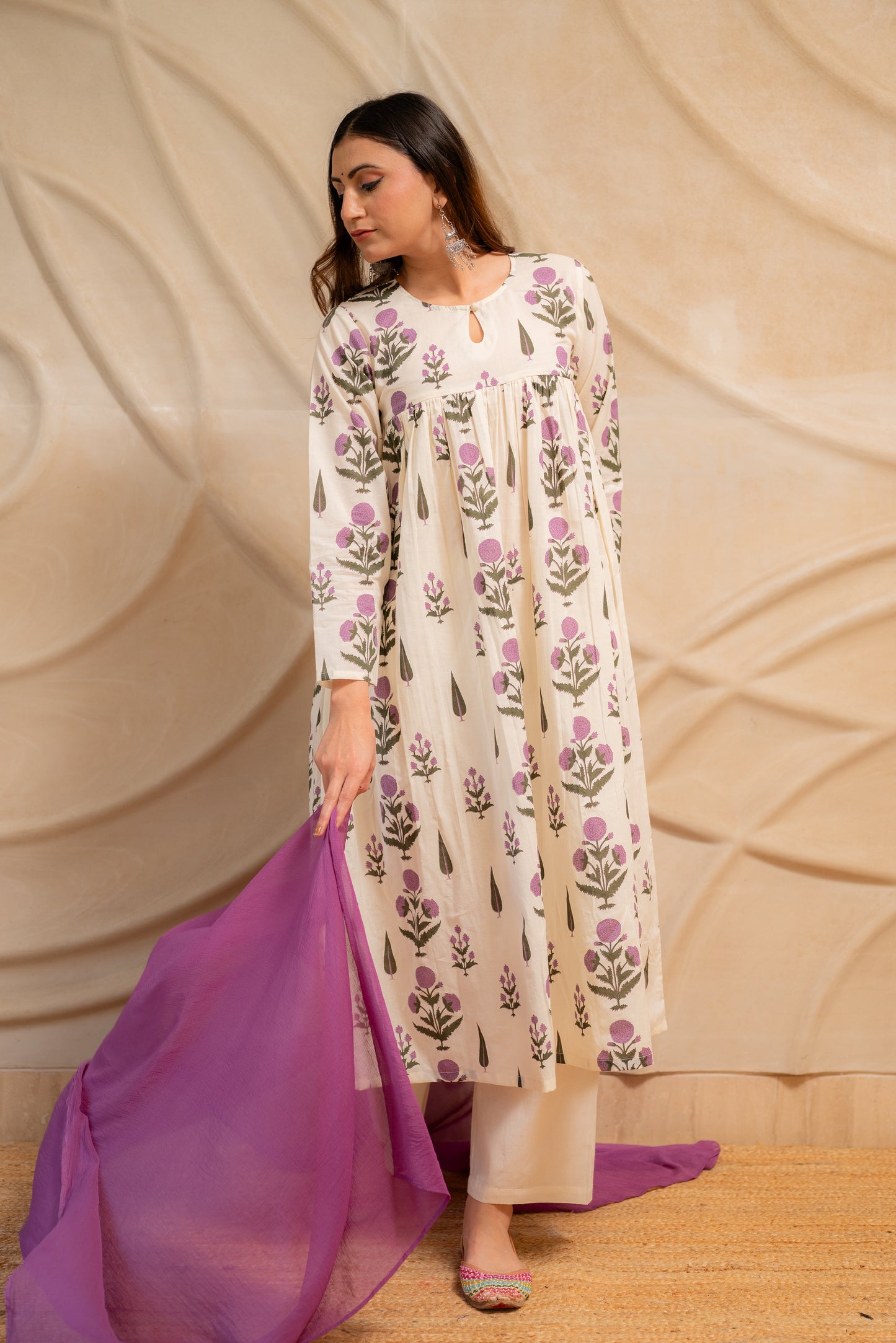Elegant Floral Printed Suit Set