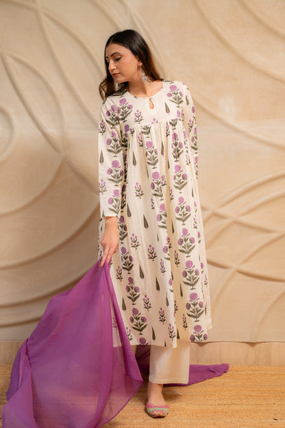 Elegant Floral Printed Suit Set