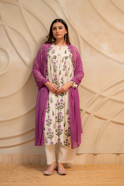 Elegant Floral Printed Suit Set