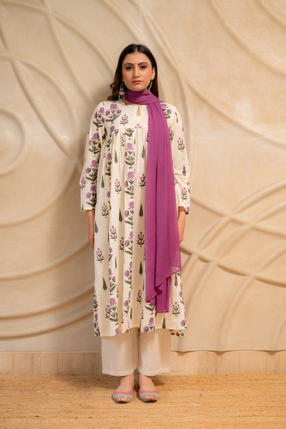 Elegant Floral Printed Suit Set