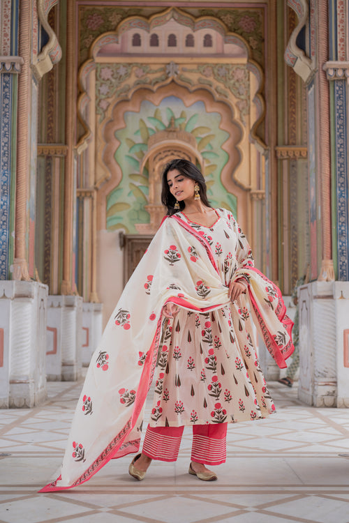 Ivory Blossom Kurta Set