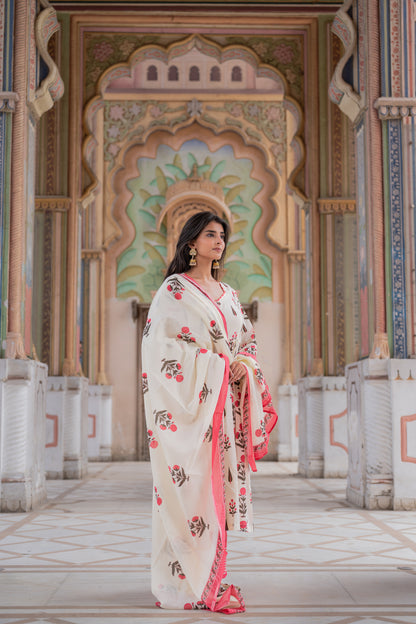 Ivory Blossom Kurta Set