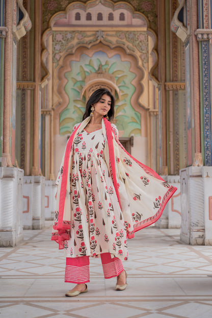 Ivory Blossom Kurta Set